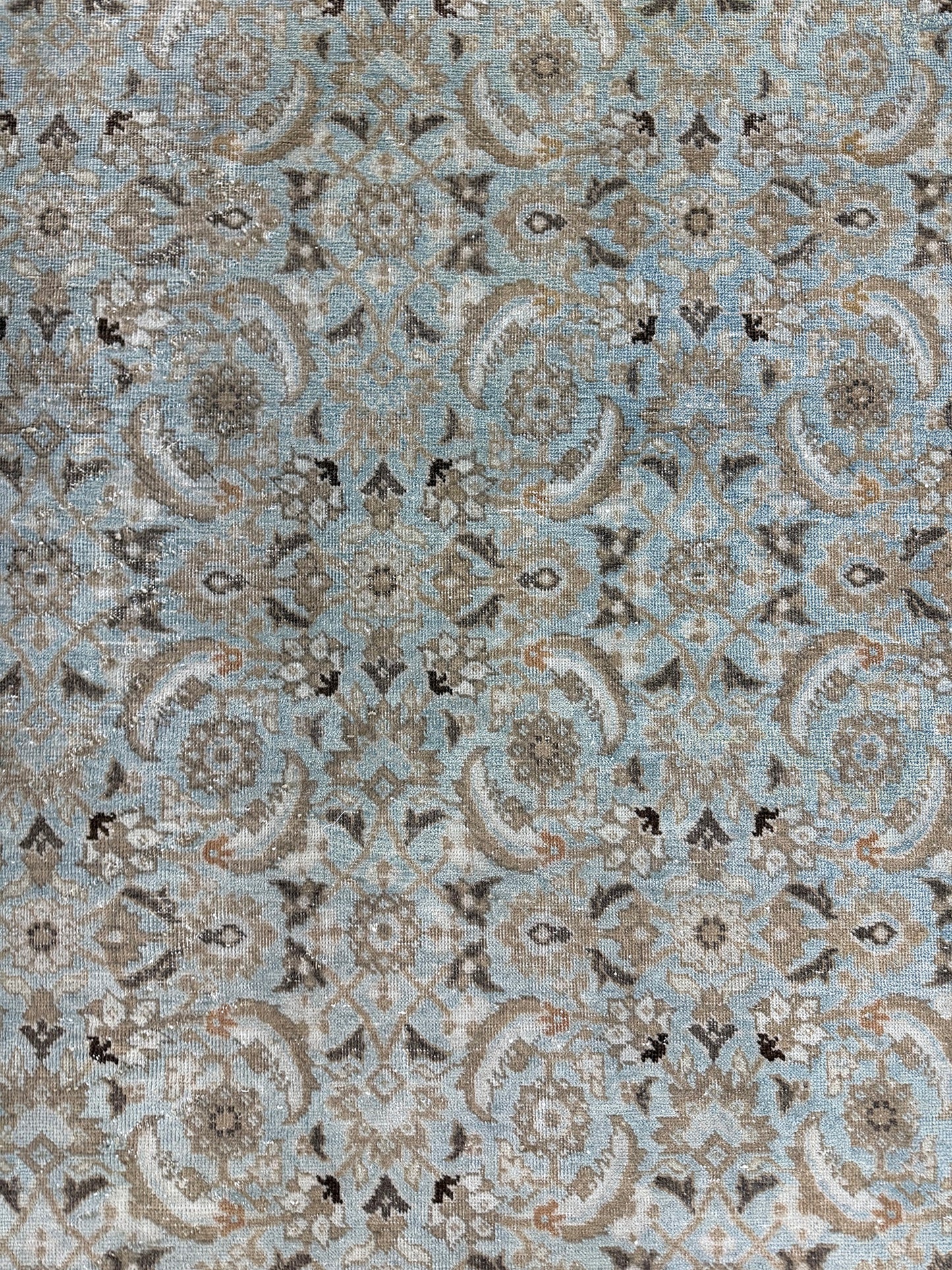 Antique Persian Tabriz - overhead flat lay view [#37]
