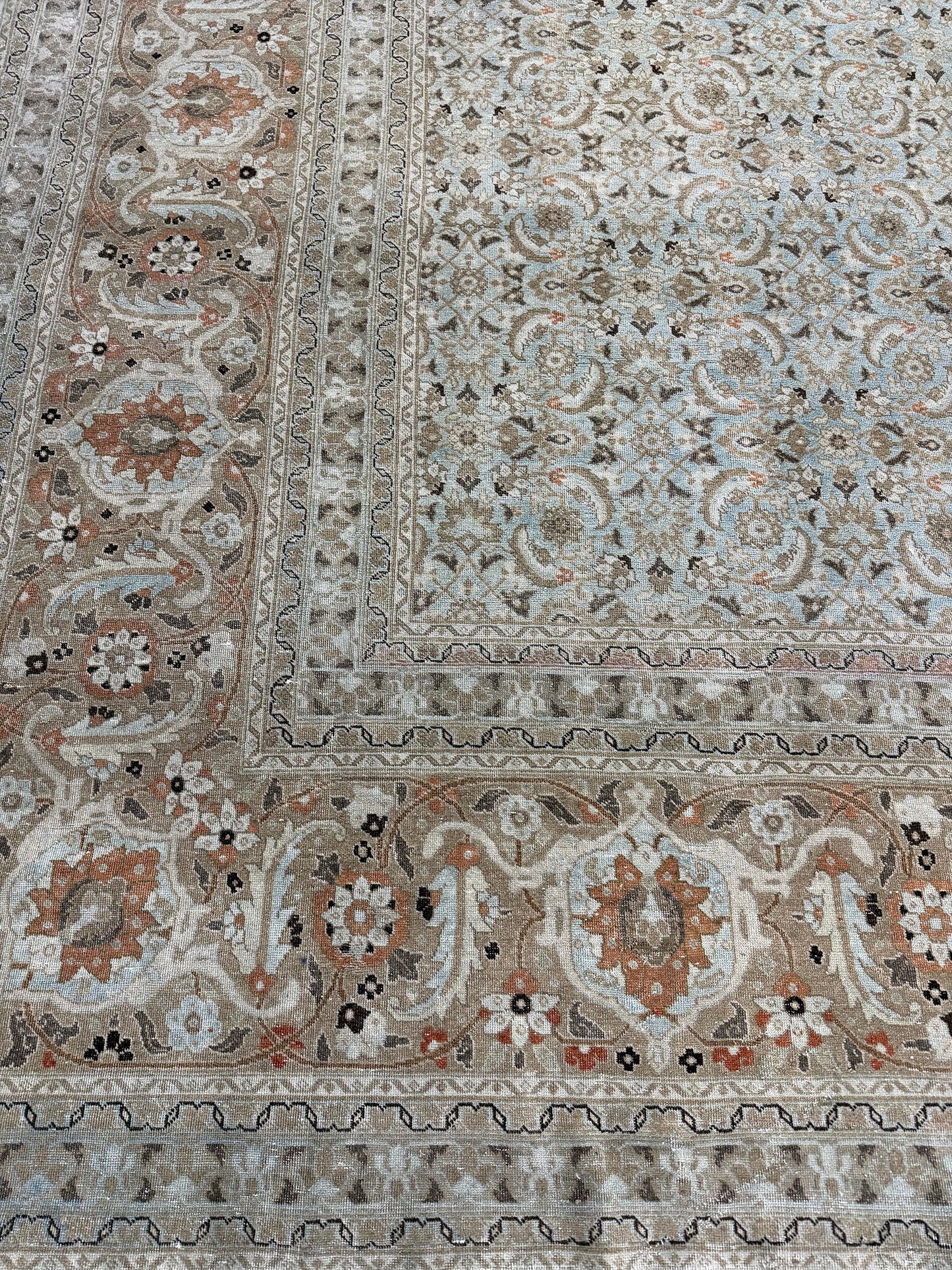 Antique Persian Tabriz - full length showing color variation [#37]