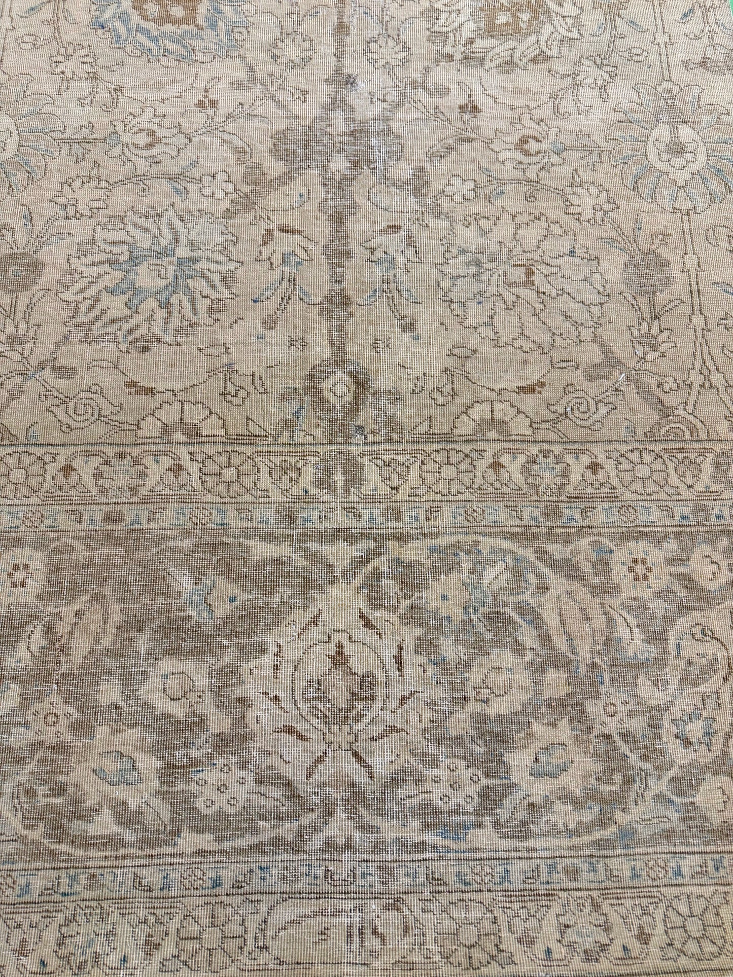 Antique Persian Tabriz Runner - narrow runner - detailed border and fringe