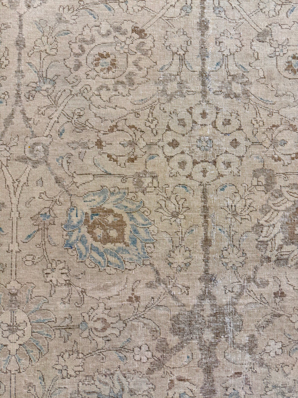 Antique Persian Tabriz Runner - narrow runner - overhead flat lay view