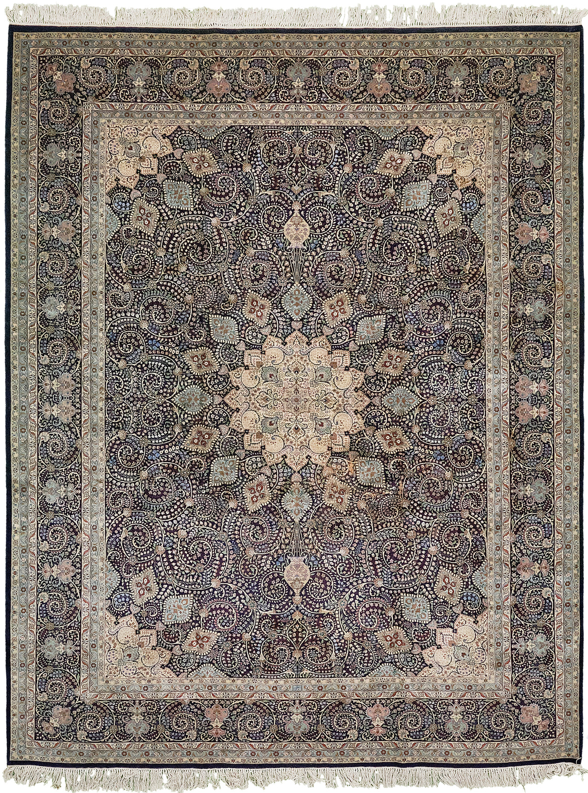 Vintage Fine Persian Tabriz - one-of-a-kind handmade area rug [#9]