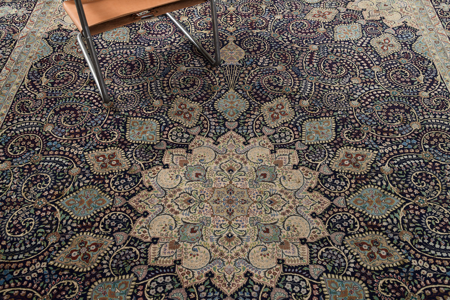 Vintage Fine Persian Tabriz - overhead flat lay view [#9]