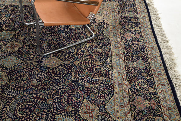 Vintage Fine Persian Tabriz - reverse side showing construction [#9]