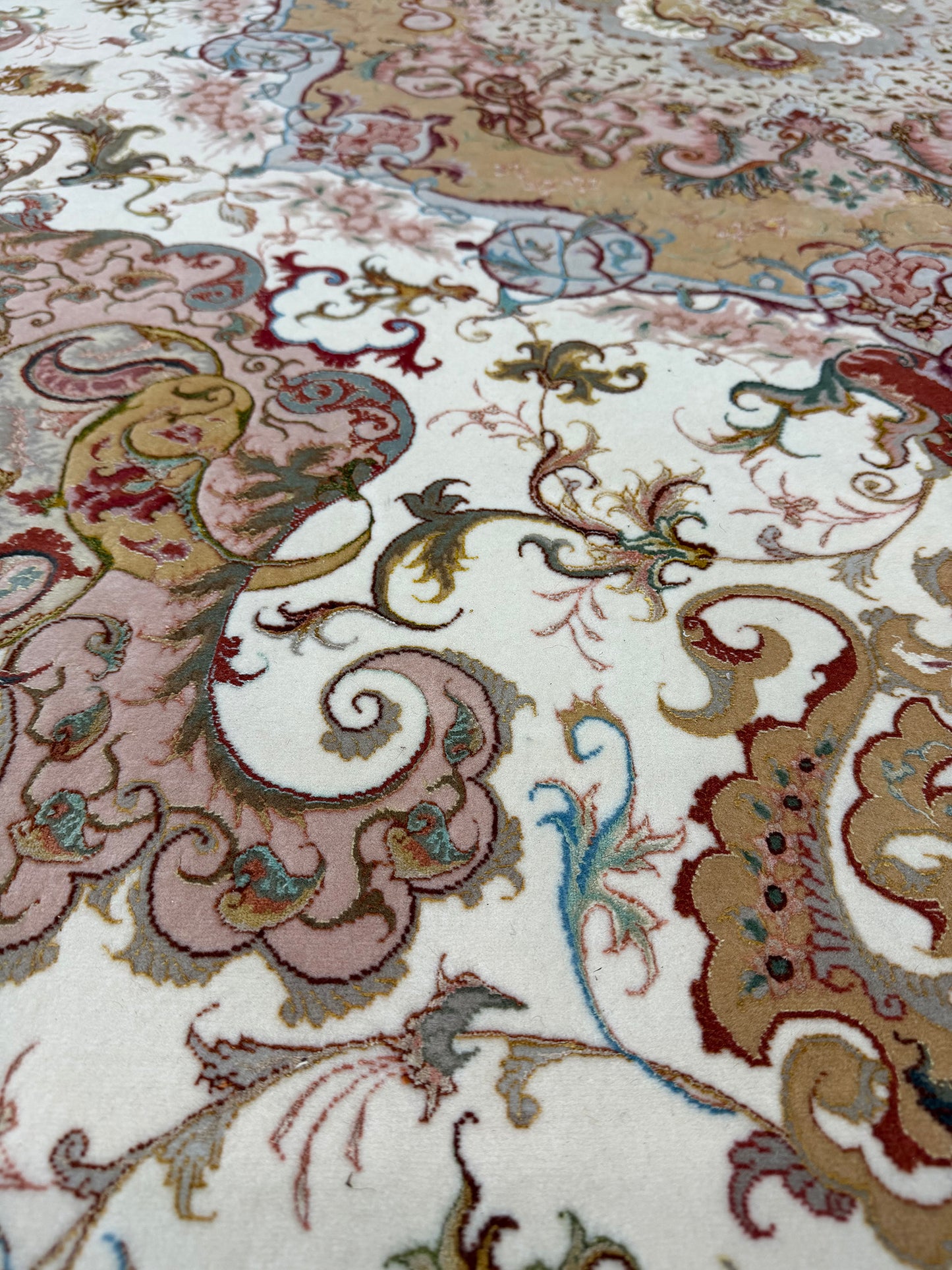 Fine Vintage Persian Tabriz Signed by Shirfar - styled in room setting