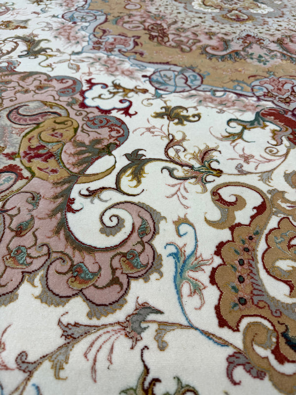 Fine Vintage Persian Tabriz Signed by Shirfar - styled in room setting