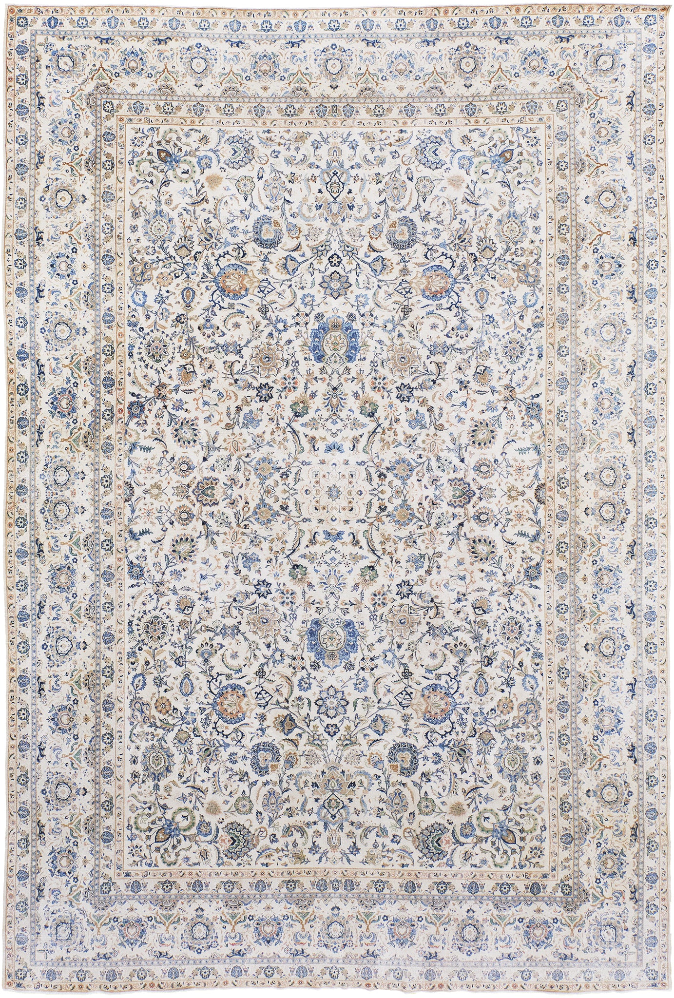 Vintage Persian Kashan Rug Allover Design - one-of-a-kind handmade area rug