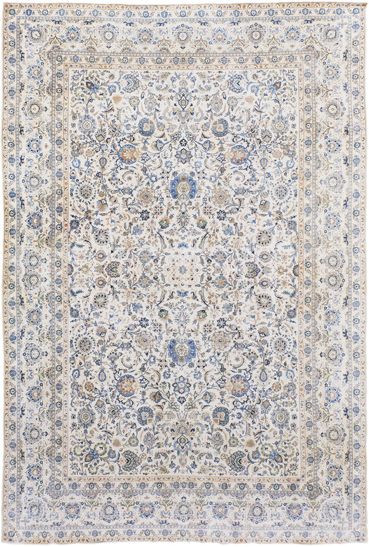 Vintage Persian Kashan Rug Allover Design