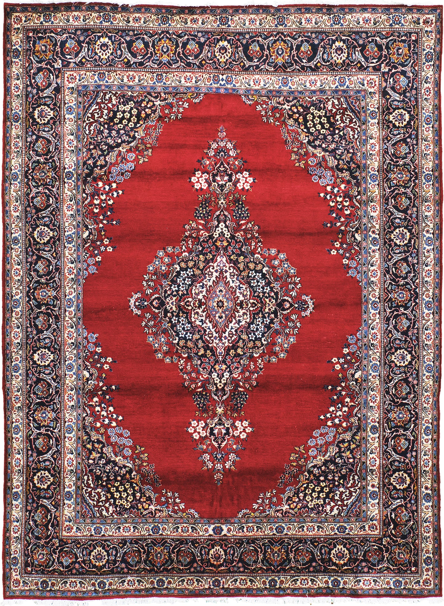 Vintage Persian Kashan Rug - one-of-a-kind handmade area rug