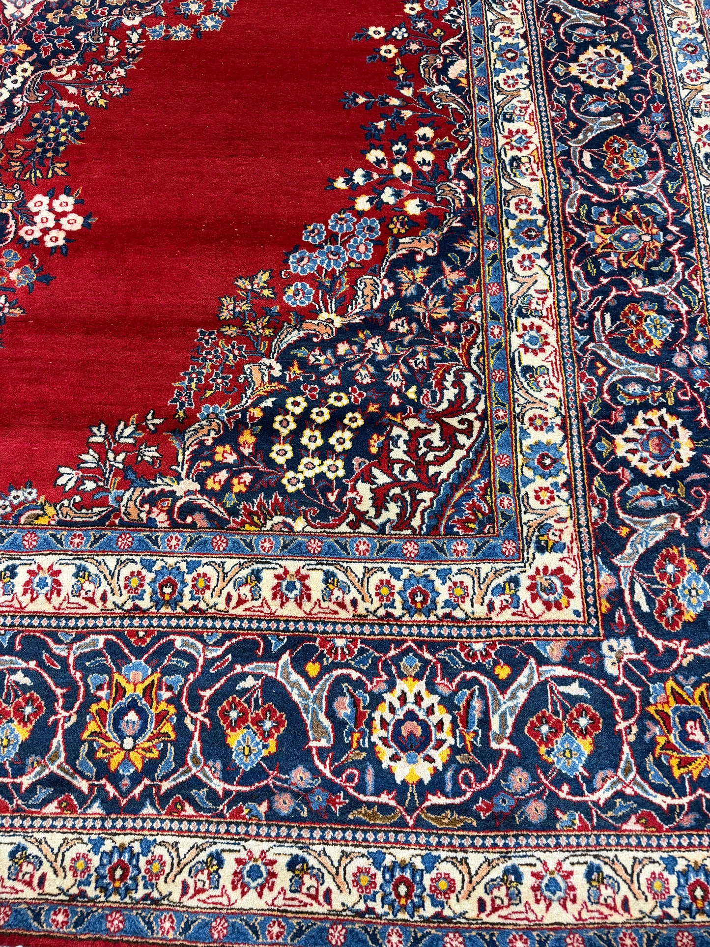 Vintage Persian Kashan Rug - styled in room setting