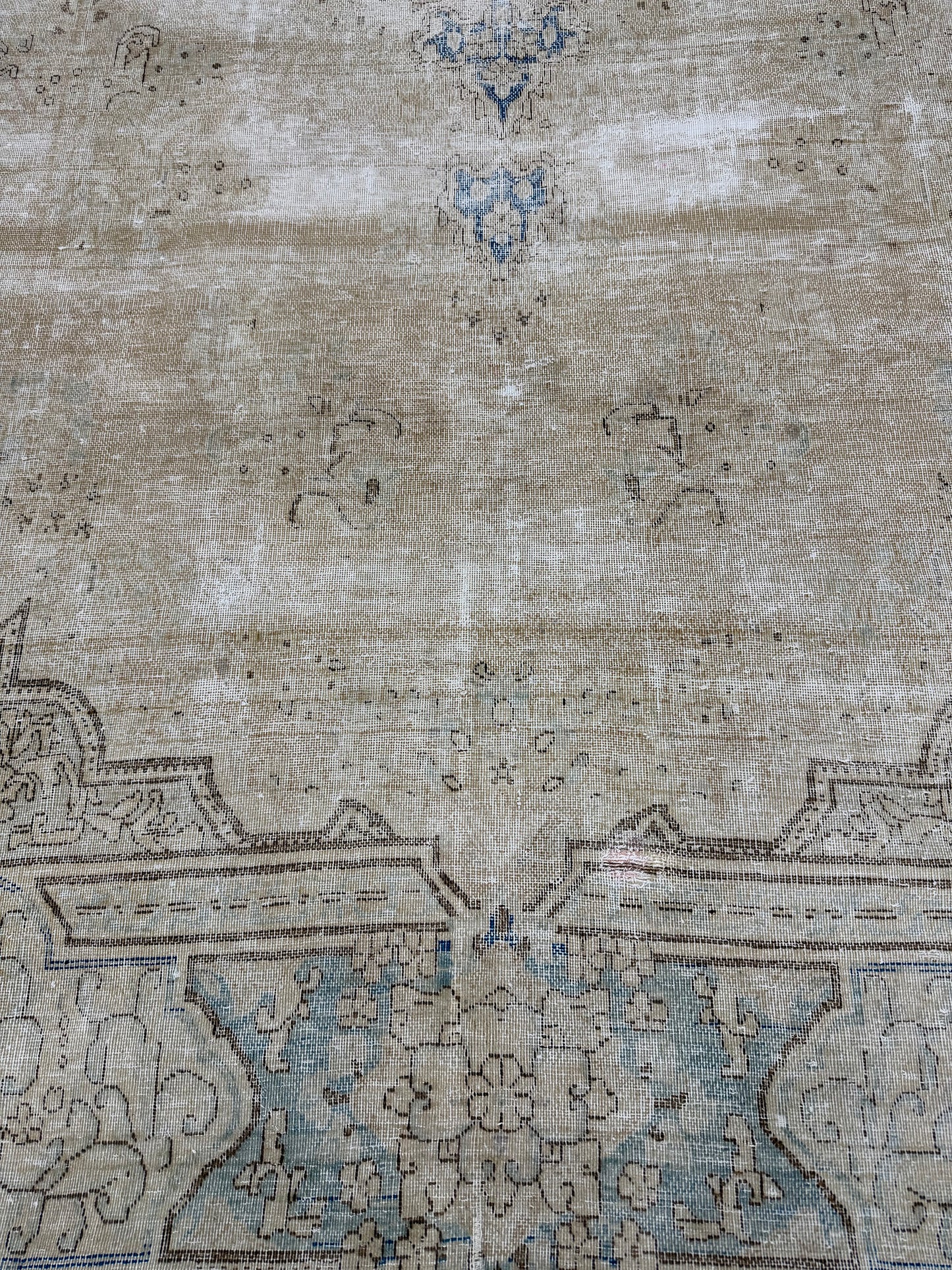 Vintage Persian Kerman - close-up of weave texture and pile [#3]