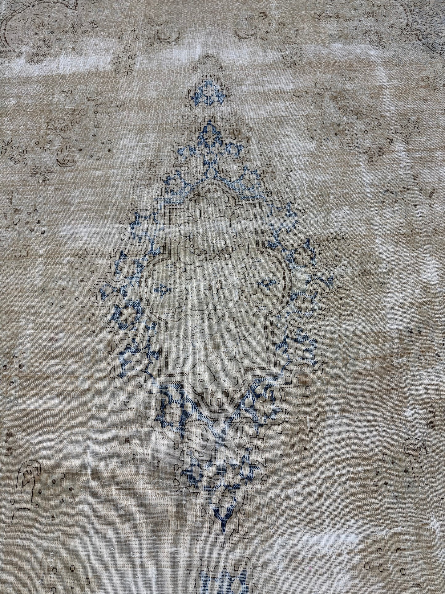 Vintage Persian Kerman - overhead flat lay view [#3]