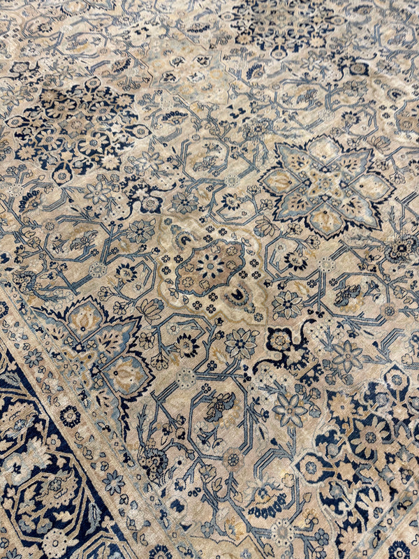 Antique Persian Kerman Rug Allover Design - detailed border and fringe