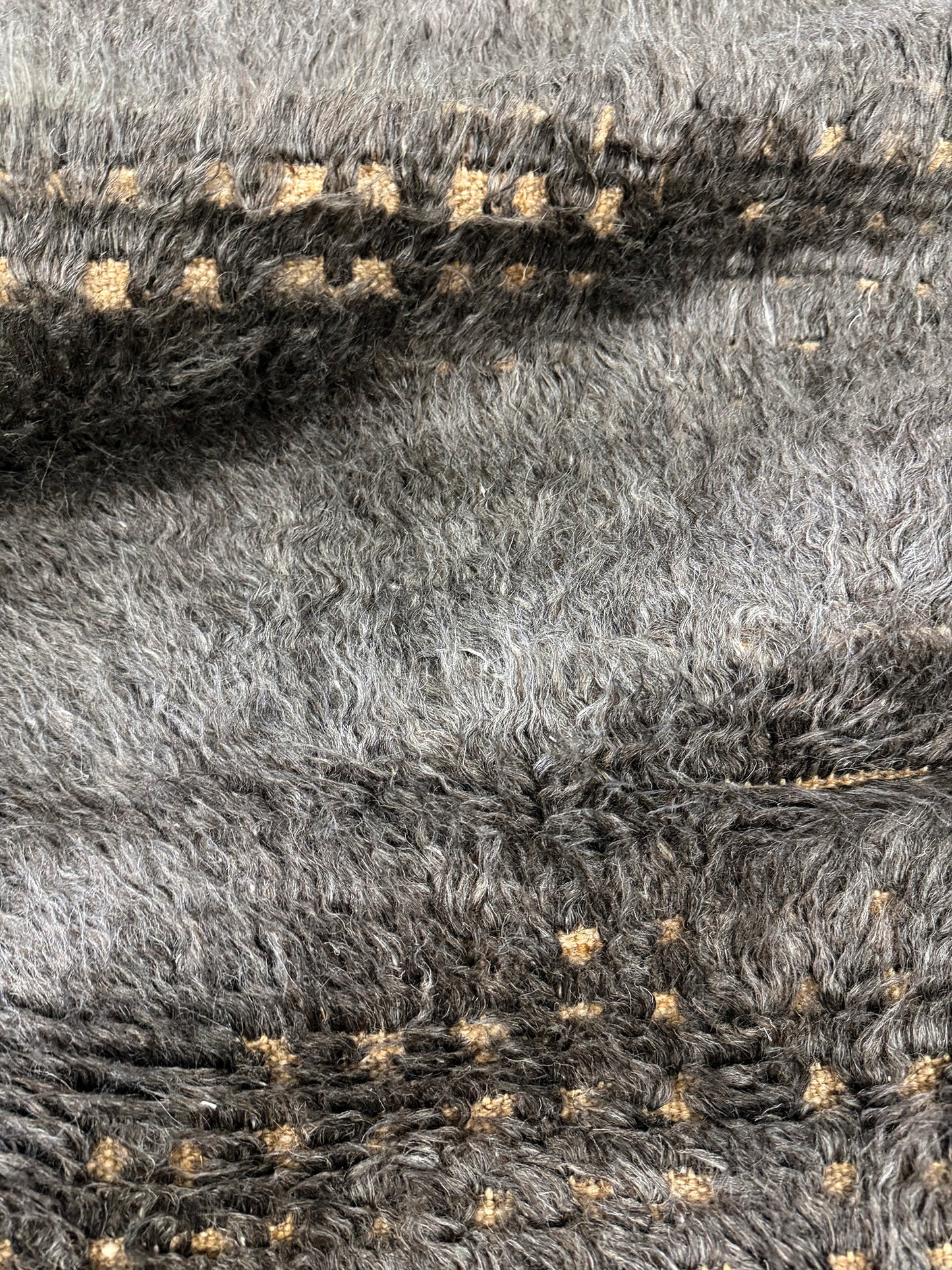 Spoonbill, Sandpiper Collection, Warm Black - close-up of weave texture and pile [#2]