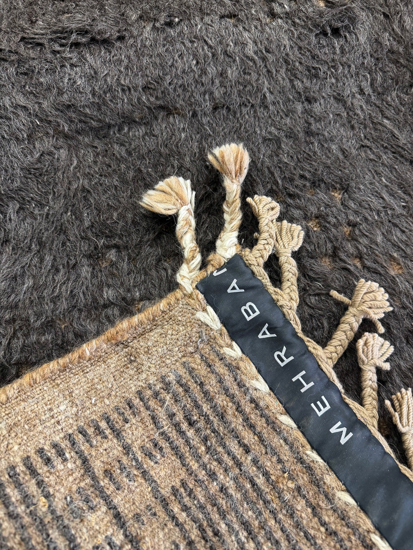Spoonbill, Sandpiper Collection, Warm Black - close-up of weave texture and pile [#3]