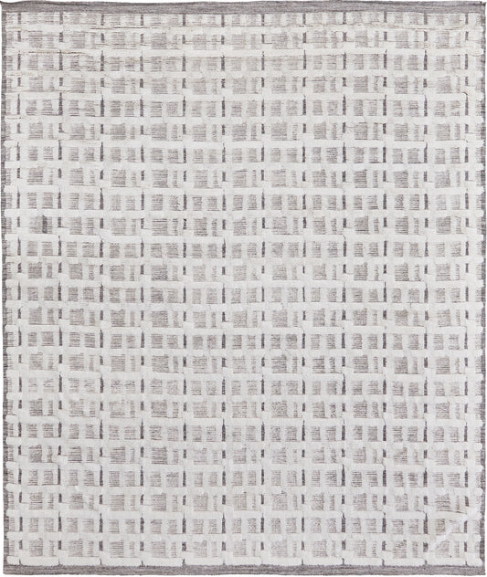 Bittern, Sandpiper Collection, Ivory Silver - one-of-a-kind handmade area rug [#10]