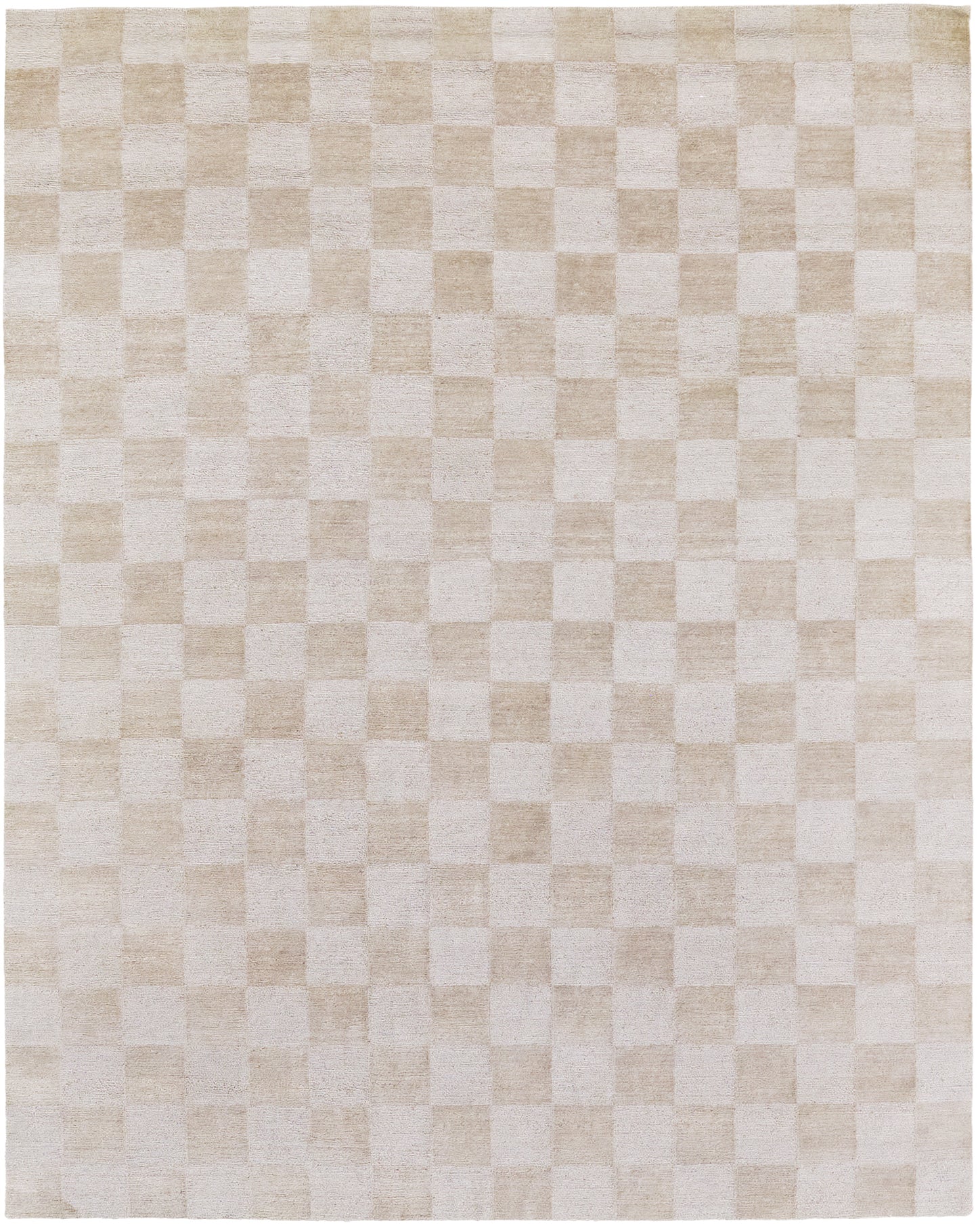 Checkers Lincoln Wool, Loam Collection, Natural Oat - one-of-a-kind handmade area rug