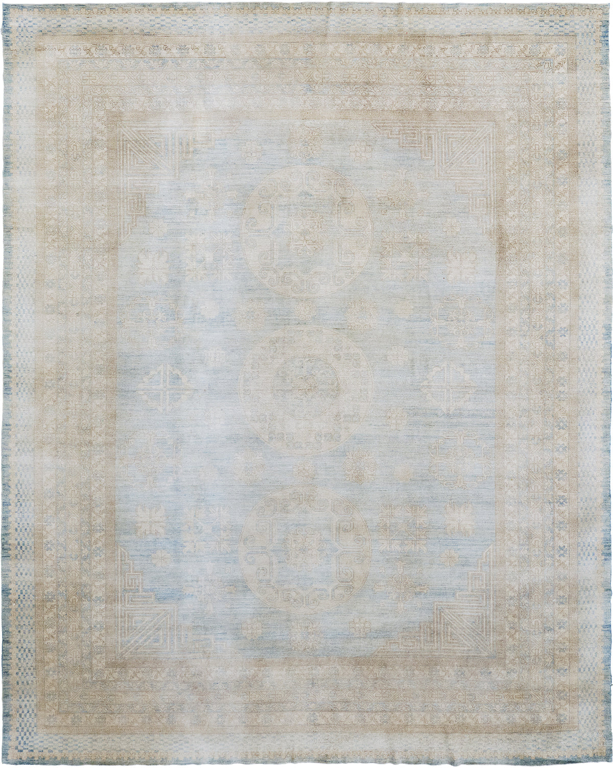 18th Century Khotan Design Revival - 18th-century, East Turkestan Khotan - one-of-a-kind handmade area rug [#3] (3)