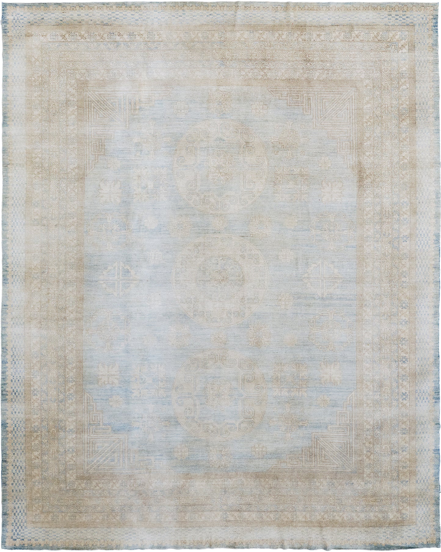 18th Century Khotan Design Revival - 18th-century, East Turkestan Khotan - one-of-a-kind handmade area rug [#3] (3)