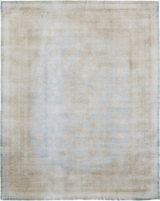 18th Century Khotan Design Revival - 18th-century, East Turkestan Khotan - one-of-a-kind handmade area rug [#3] (3)
