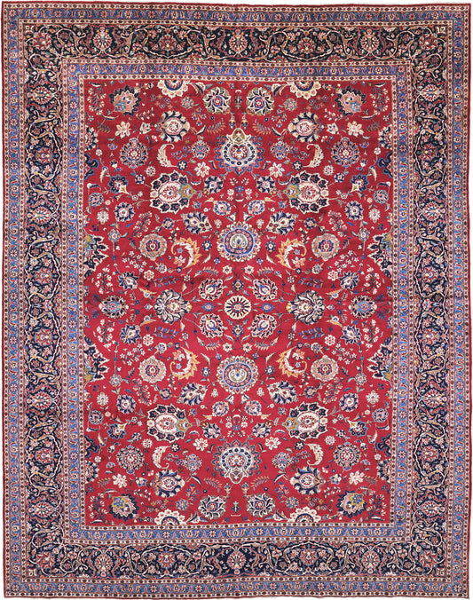 Vintage Persian Kashan Style Allover Design
