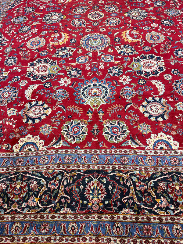 Vintage Persian Kashan Style Allover Design