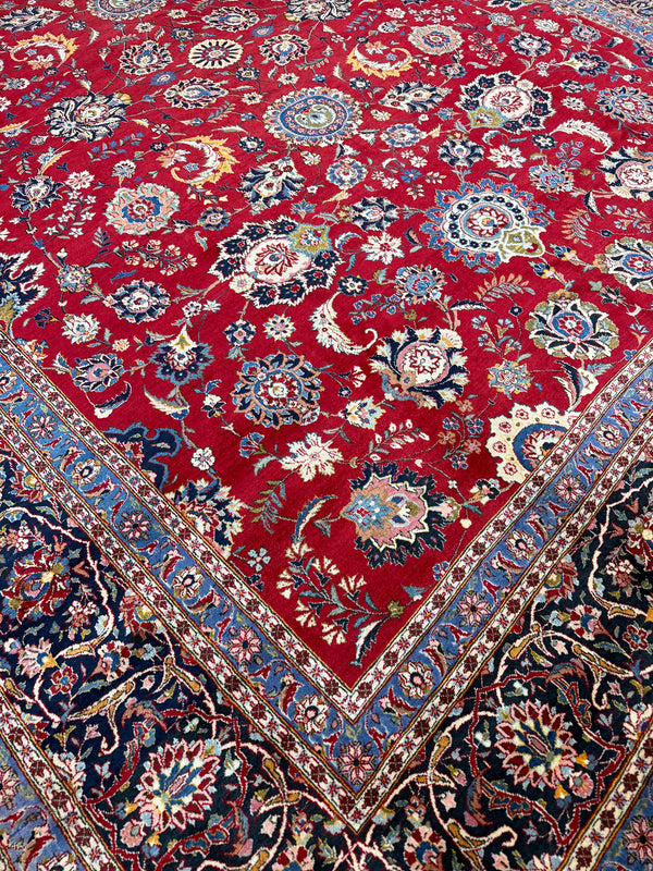 Vintage Persian Kashan Style Allover Design