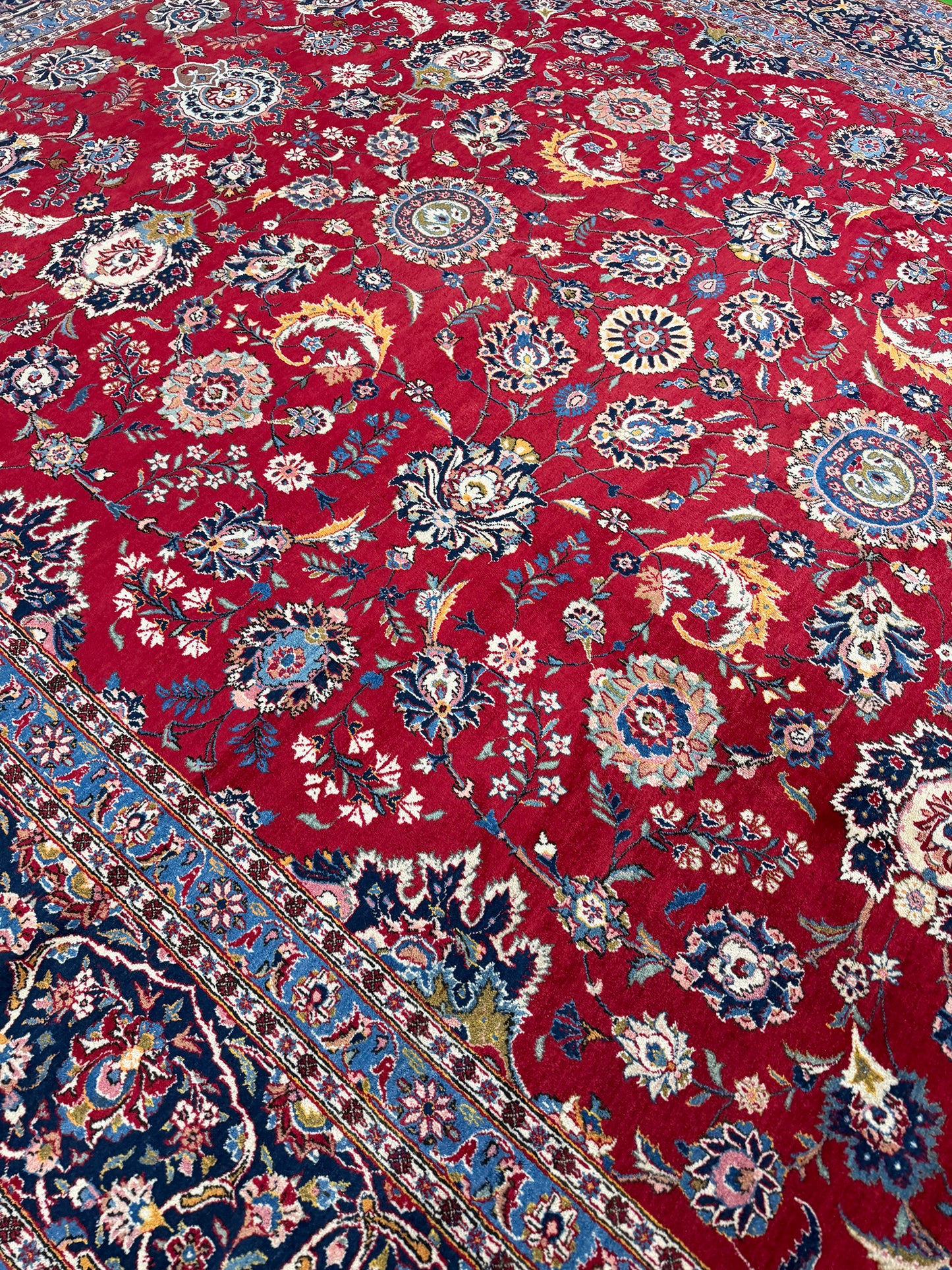 Vintage Persian Kashan Style Allover Design