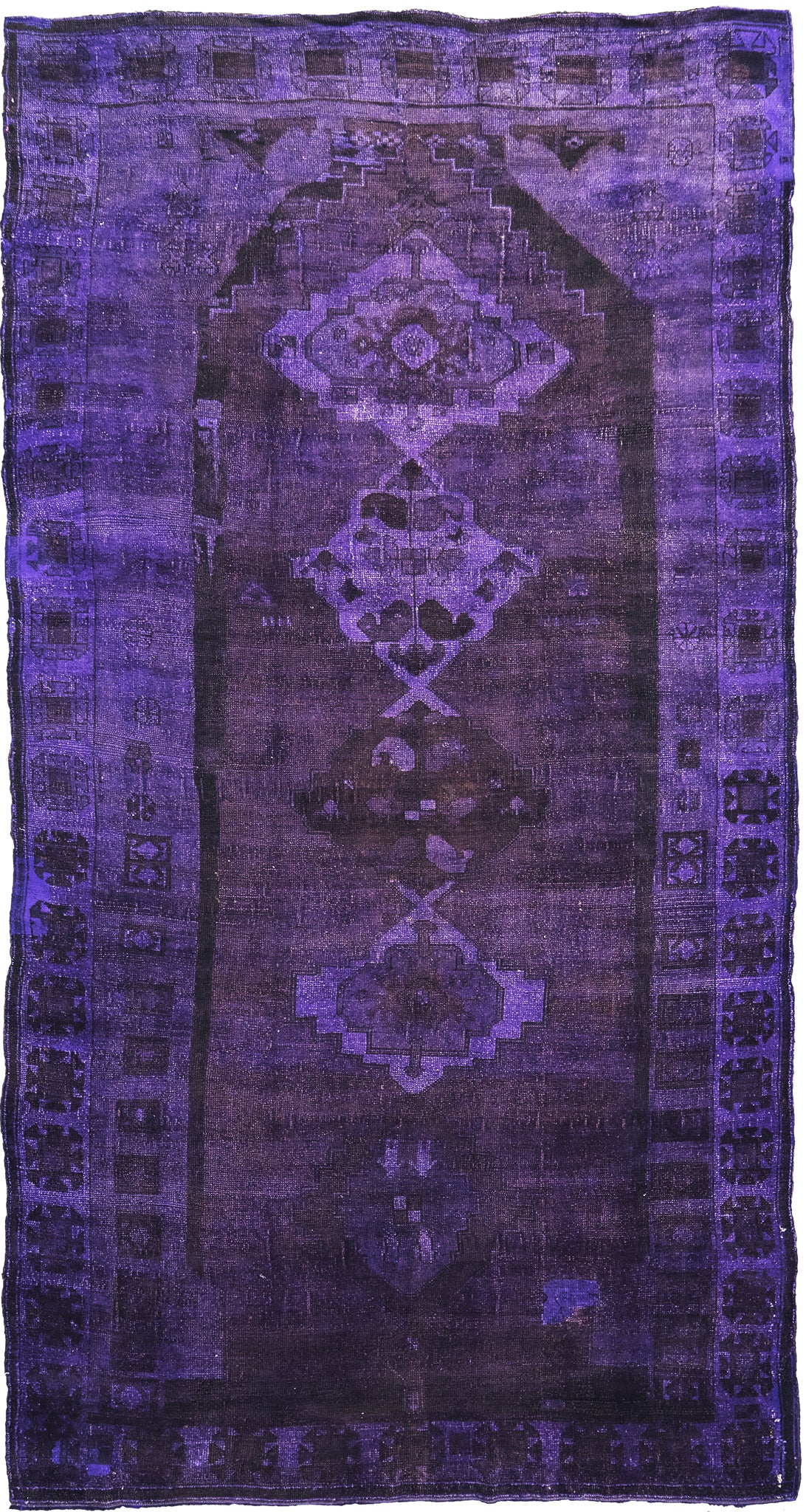 Overdyed Vintage Turkish Anatolian Runner