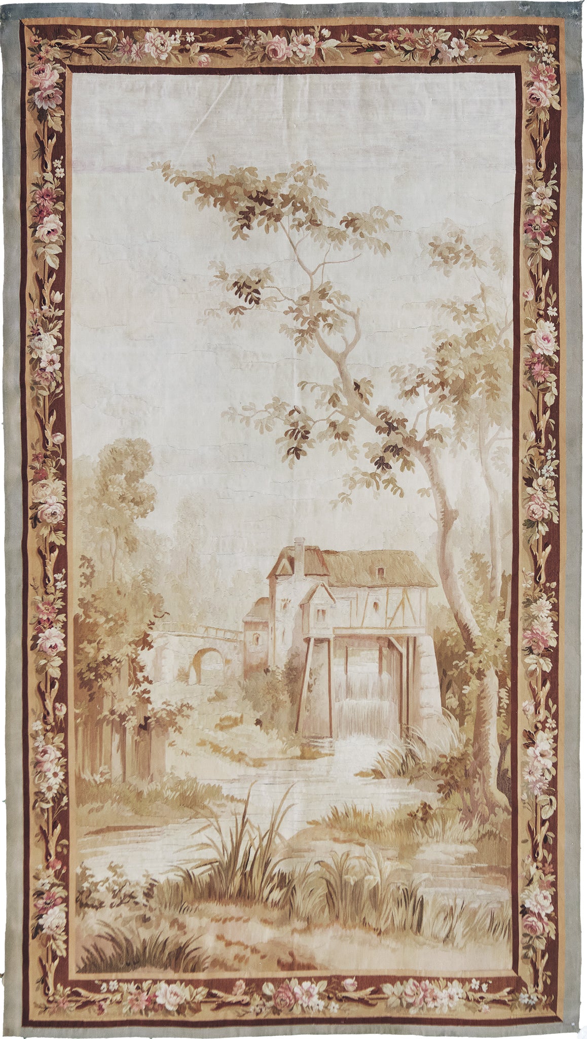 Antique Vertical French Tapestry