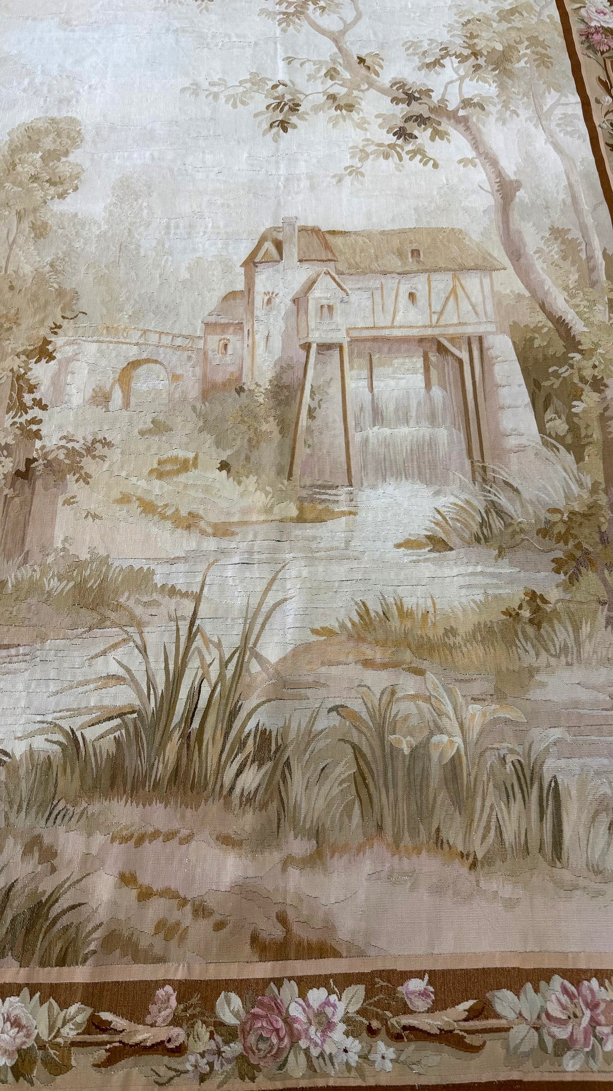 Antique Vertical French Tapestry