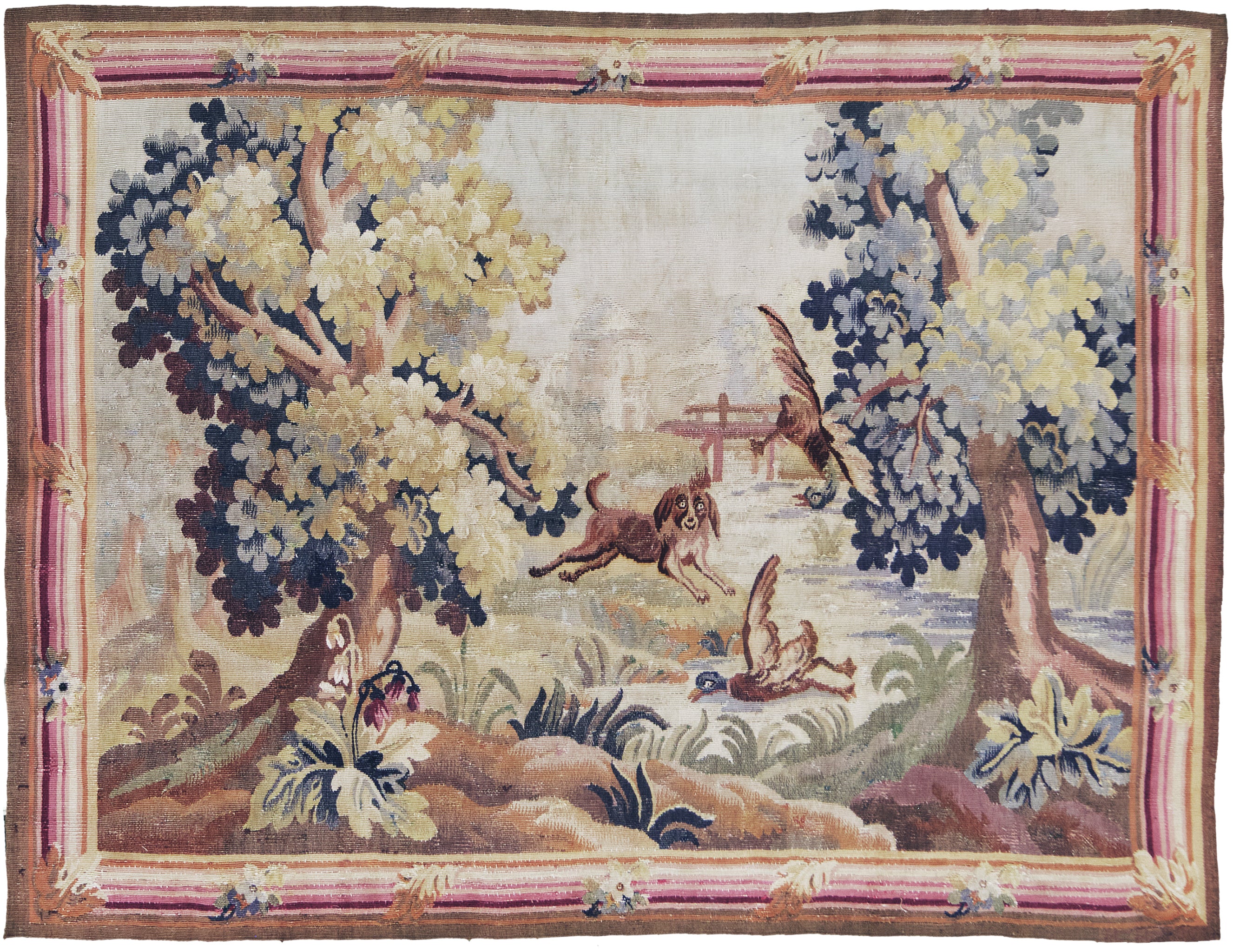 1900's Antique Horizontal French Tapestry