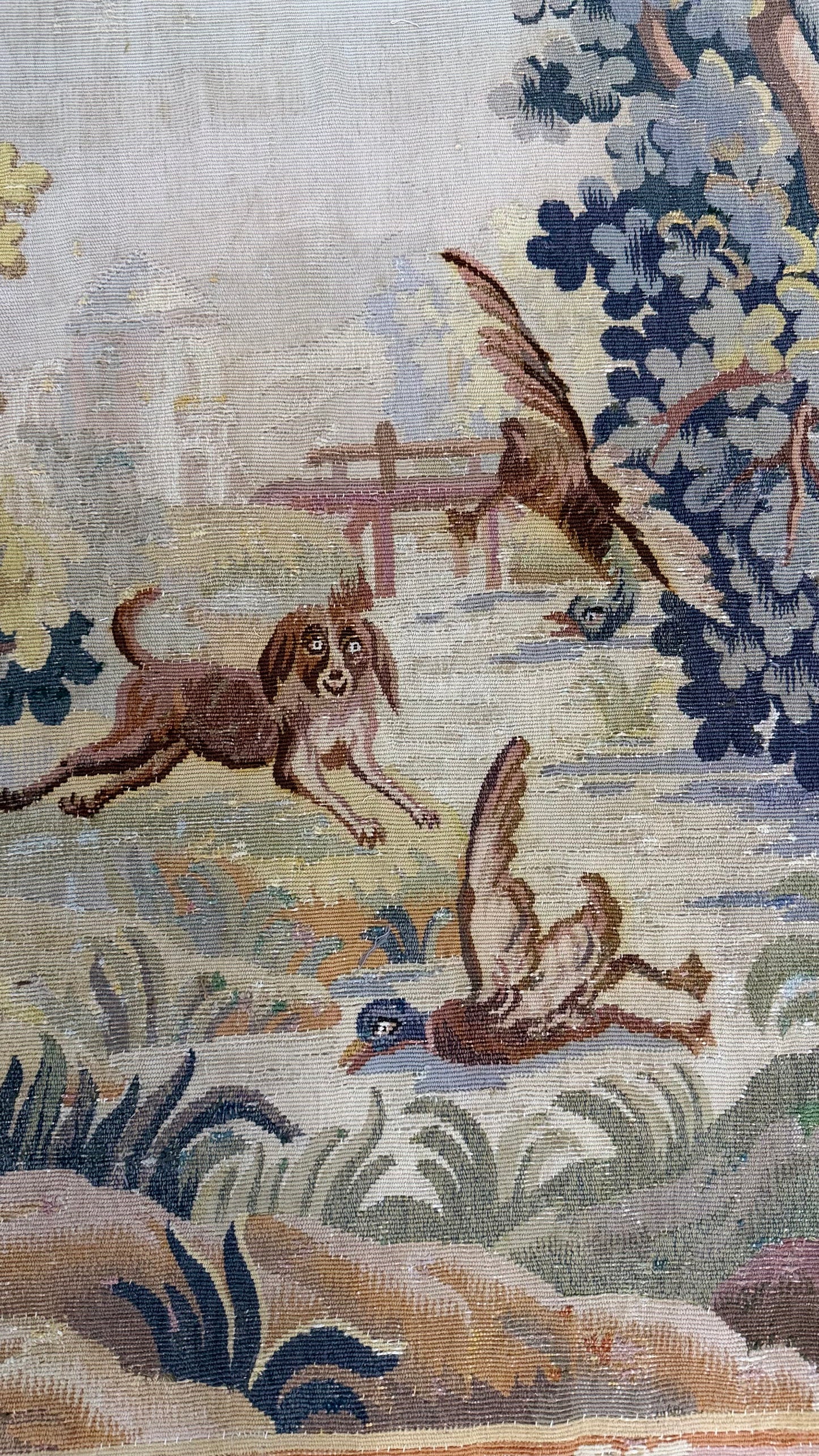 1900's Antique Horizontal French Tapestry