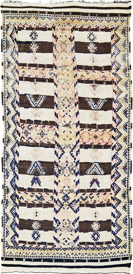 Antique Moroccan Taznakht Kilim Runner