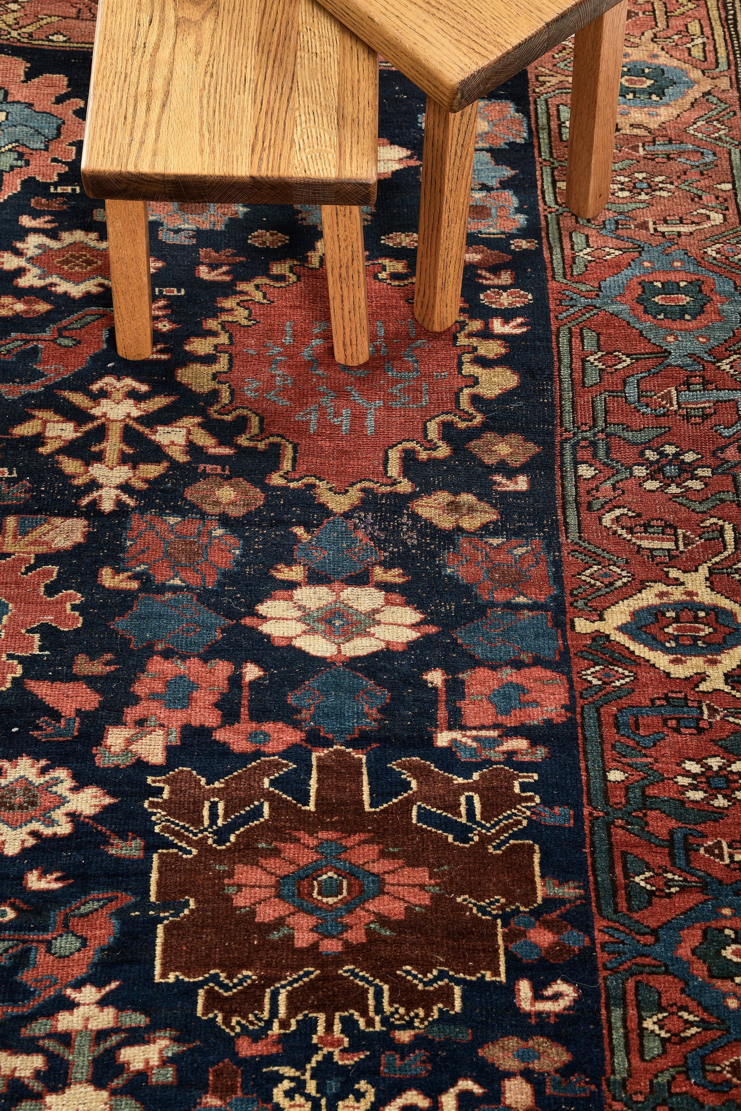 Antique Persian Bidjar Circa 1890 Square Rug 55264