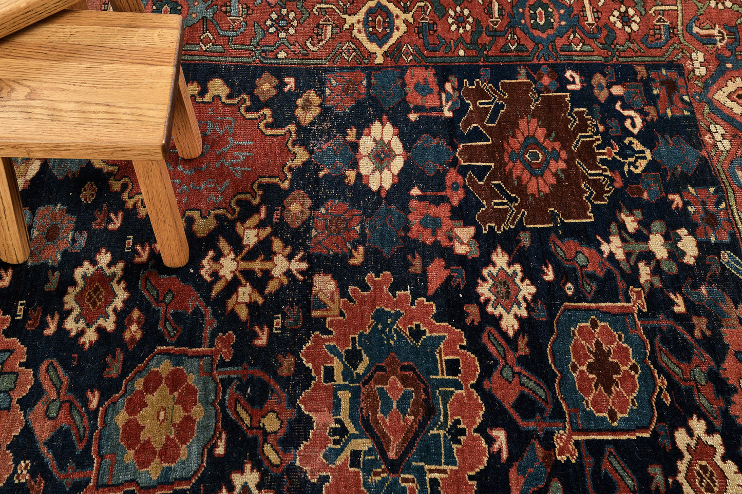 Antique Persian Bidjar Circa 1890 Square Rug 55264