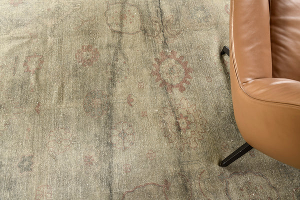 Overdyed Egyptian Revival Rug - artisan revival weave - close-up of weave texture and pile