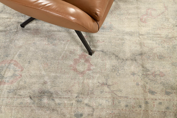 Overdyed Egyptian Revival Rug - artisan revival weave - styled in room setting