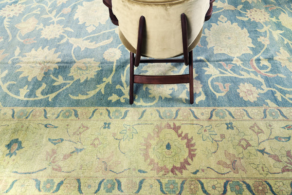 Overdyed Egyptian Sultanabad Rug - detailed border and fringe [#1]