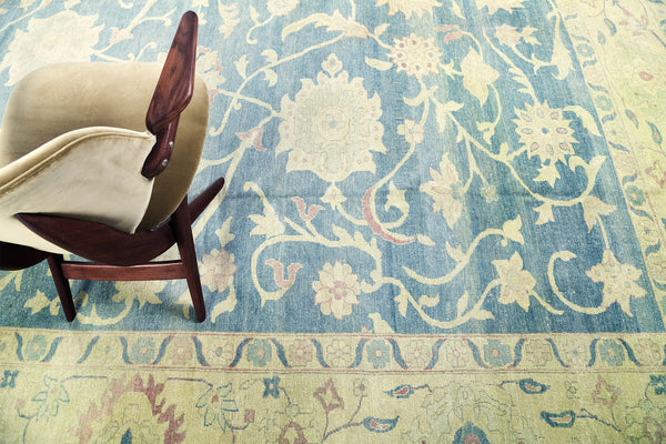 Overdyed Egyptian Sultanabad Rug - close-up of weave texture and pile [#1]