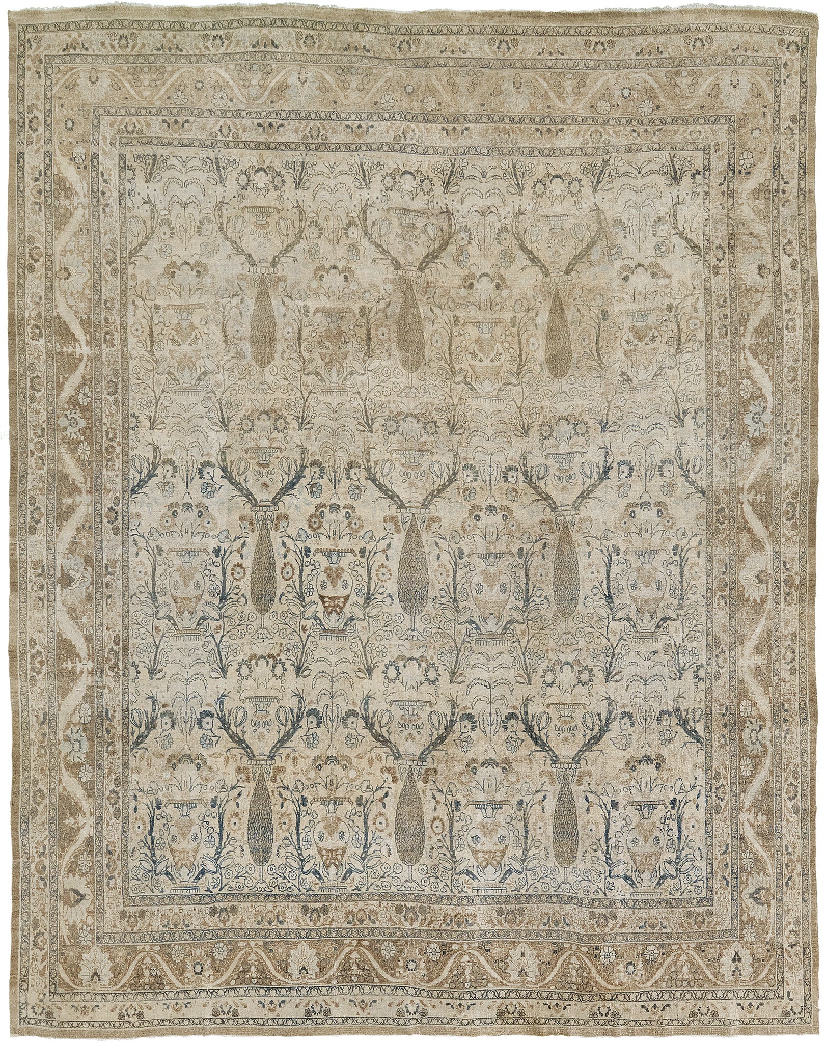 Antique Persian Tabriz Hadji Jalili Style Rug 57436