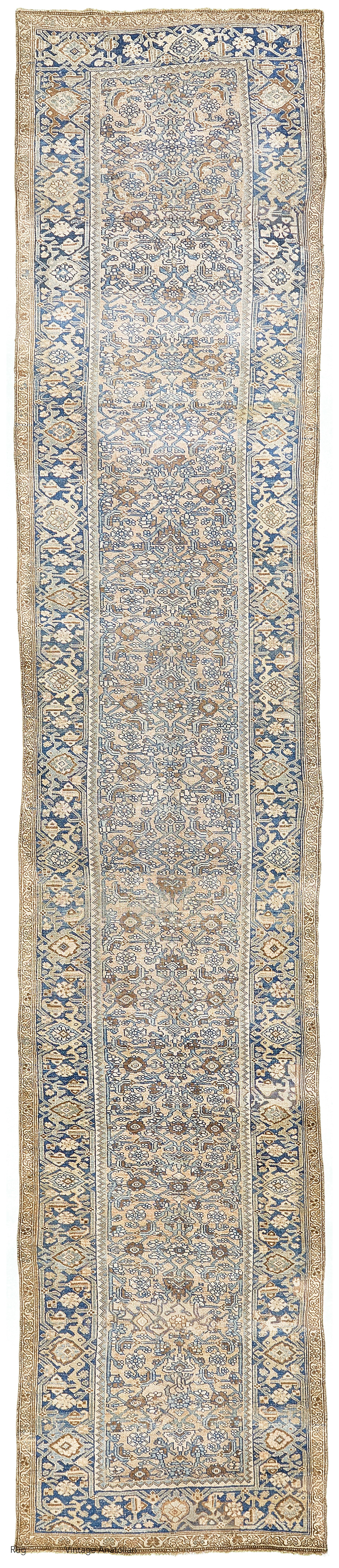 Antique Persian Bidjar Runner Herati Design 57538