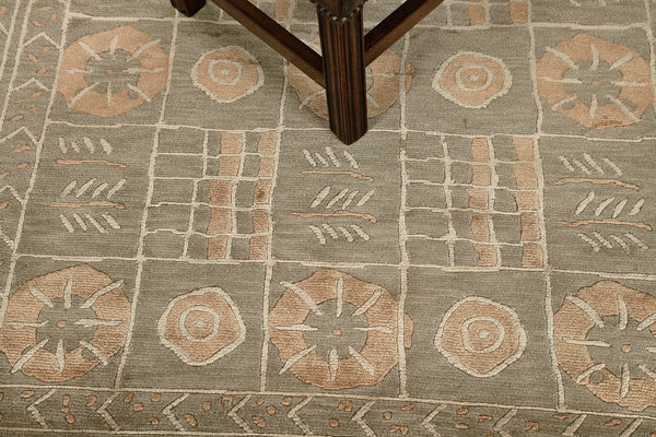 Tibetan Contemporary Design Rug Mondrian Collection Modern - detailed border and fringe [#2]