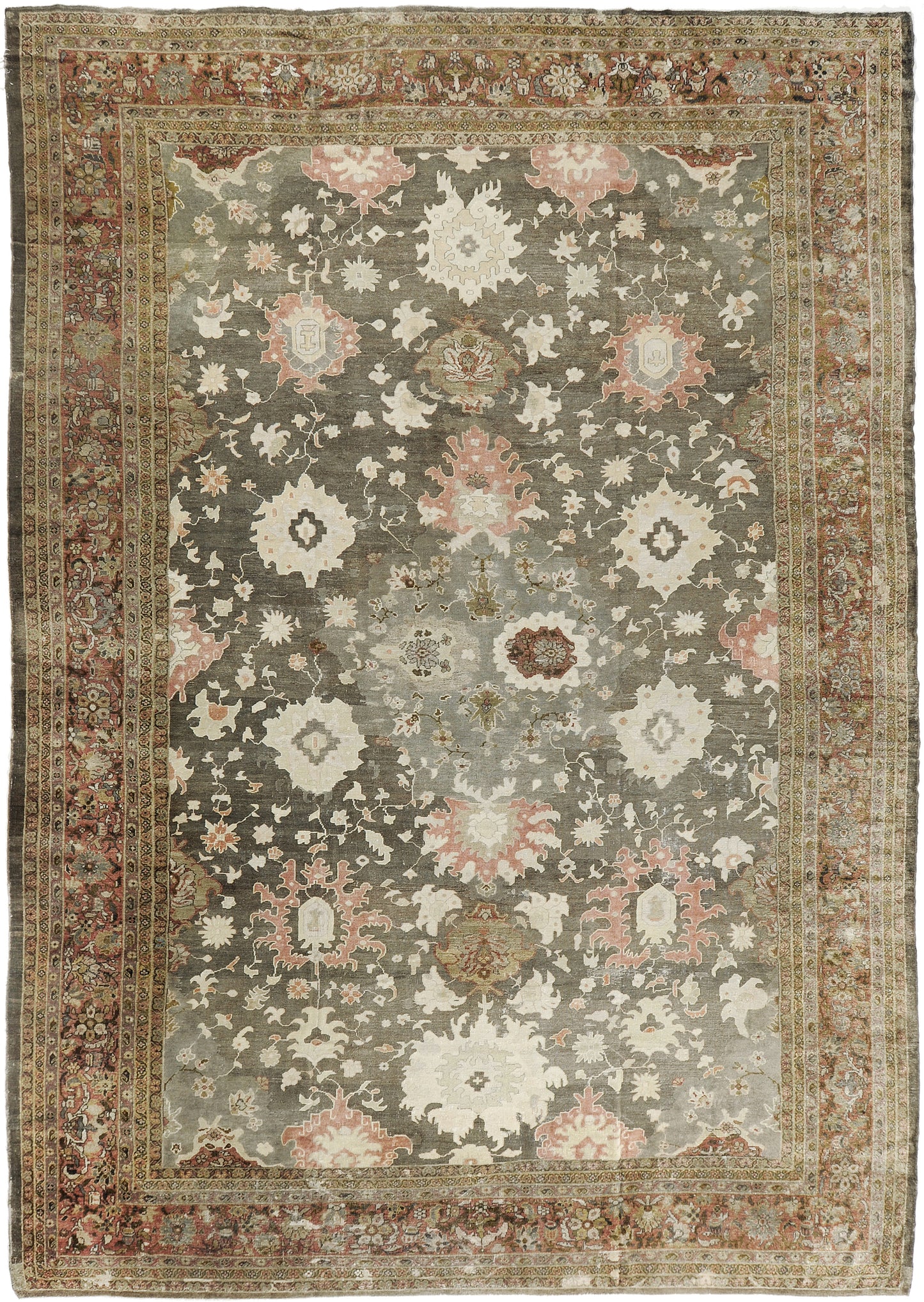 Antique Persian Sultanabad Rug Allover Design 57817