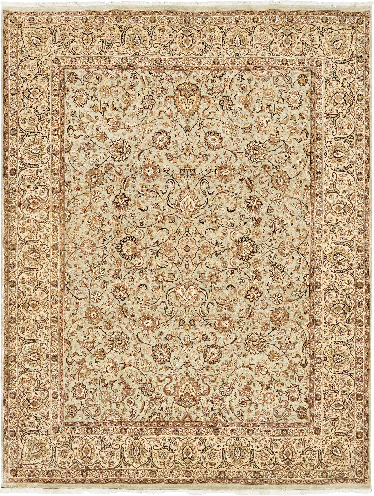 Fine Natural Dye Tabriz Allover Design Rug