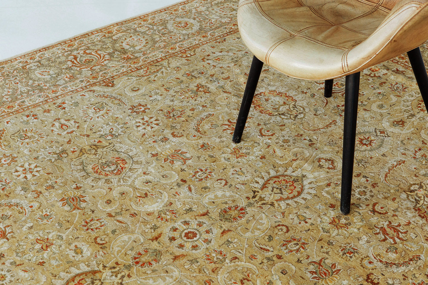 Fine Natural Dye Tabriz Allover Design Rug