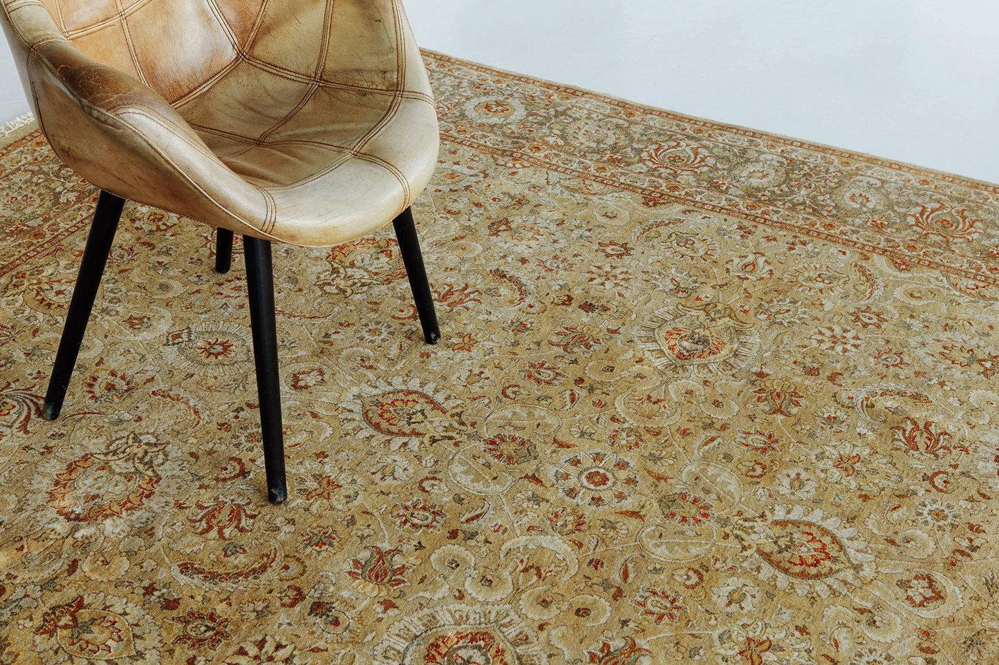 Fine Natural Dye Tabriz Allover Design Rug