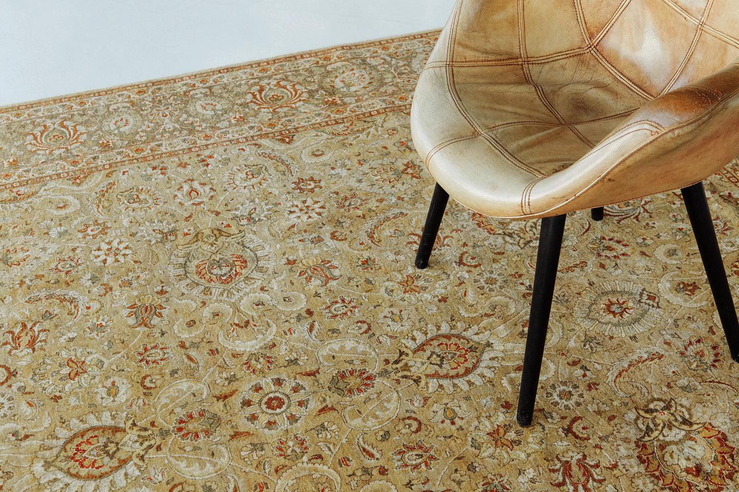 Fine Natural Dye Tabriz Allover Design Rug