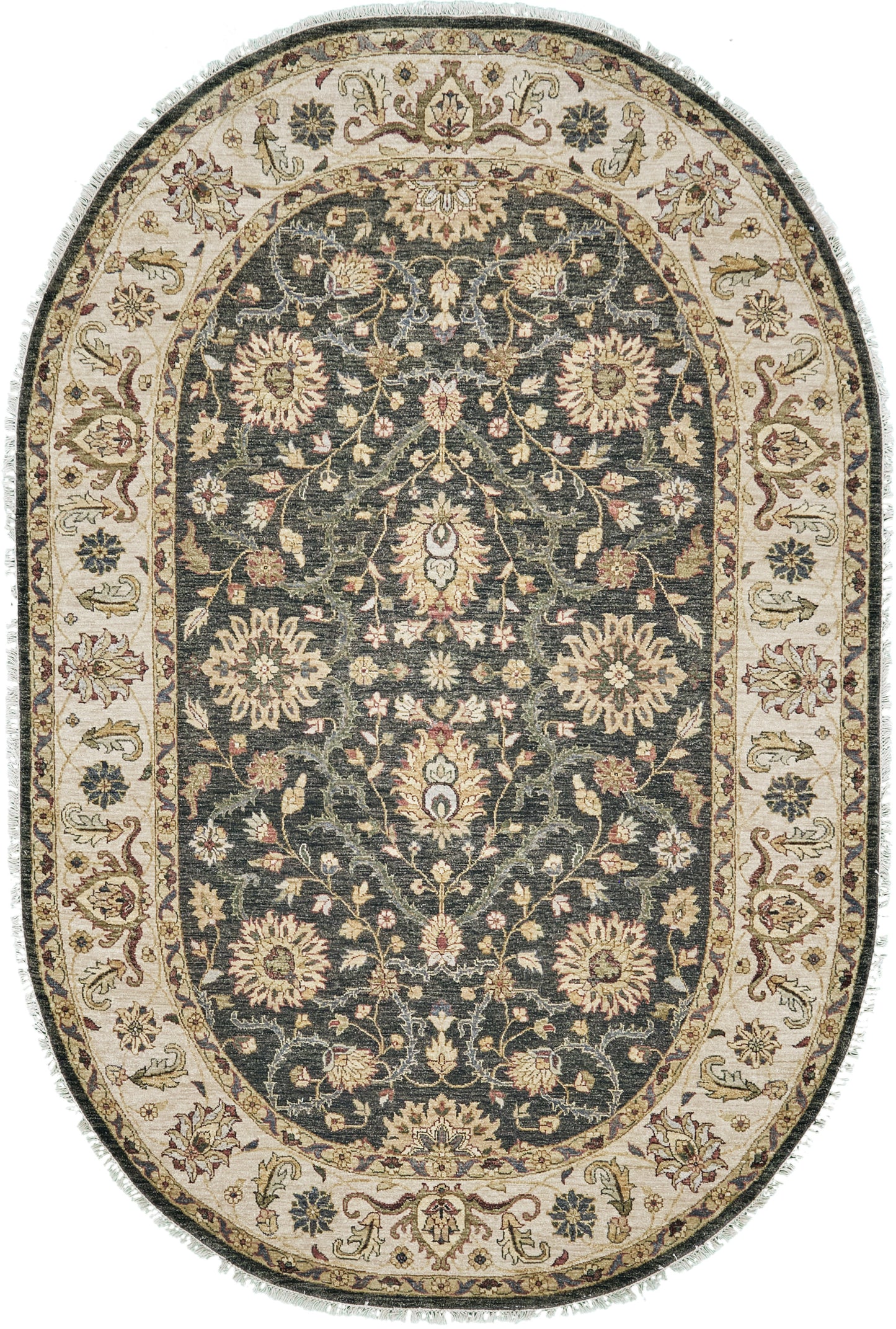 Indo Zigler Design Oval Rug