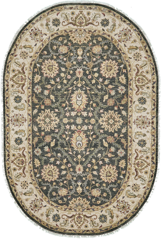 Indo Zigler Design Oval Rug