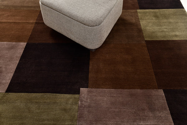 Natural Dye Contemporary Design Rug Mondrian Collection - styled in room setting [#7]